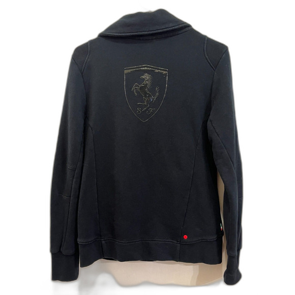 Scuderia Ferrari x Puma Black Cotton Jacket Coat   Women's Size Medium - Picture 7 of 10